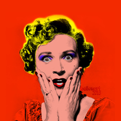 Betty White in the style of Andy Warhol, editing done by Bellonart